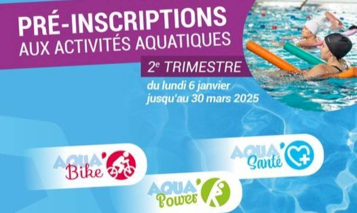 Pré-inscriptions ouvertes pour les activités aquatiques du 2e trimestre