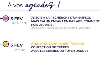 Les ateliers parentalité de février Les ateliers parentalité de février