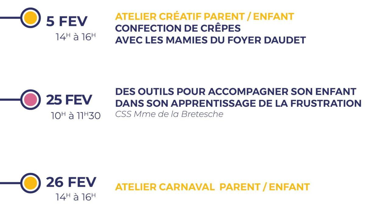 Les ateliers parentalité de février