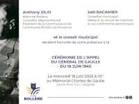 invitation à la cérémonie pour l'Appel du 18 juin invitation à la cérémonie pour l'Appel du 18 juin