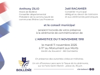 Cérémonie commémorative de l'Armistice du 11 novembre Cérémonie commémorative de l'Armistice du 11 novembre