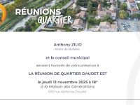 Prochaine réunion de quartier - Quartier Daudet Est