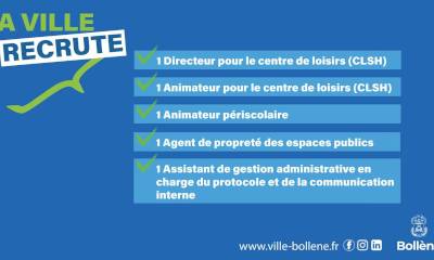 La ville de Bollène recrute La ville de Bollène recrute