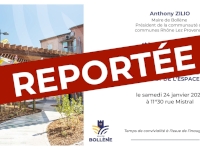 Inauguration rue Mistral et Espace de la Paix reportée !