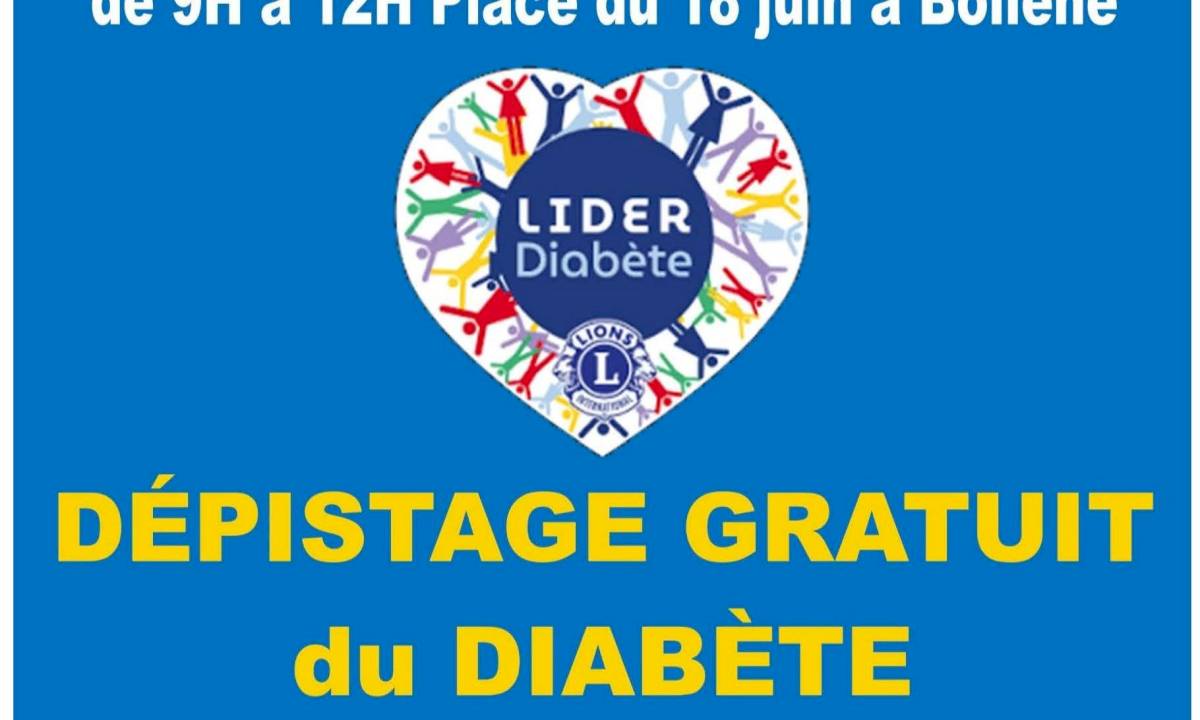 Dépistage gratuit du diabète le vendredi 14 juin