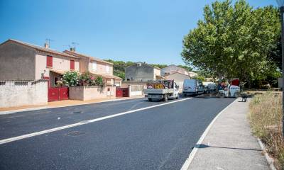 Les travaux sur l'allée des Tamaris se poursuivent Les travaux sur l'allée des Tamaris se poursuivent