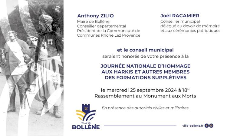 Journée Nationale d’Hommage aux Harkis - 25 septembre